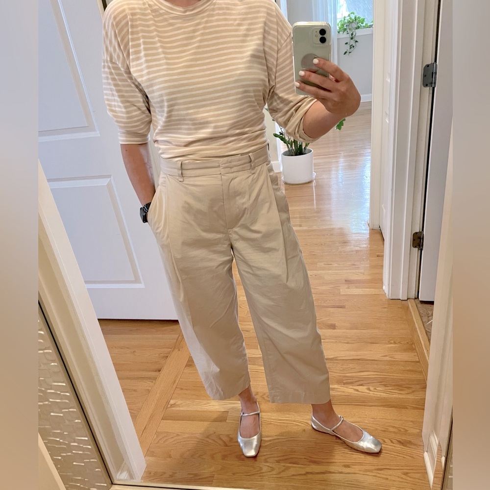 AYR The French Fry in beige and off white